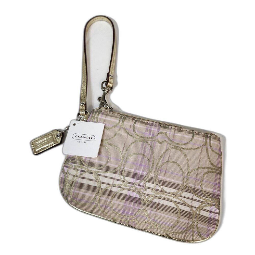 COACH F46179 Signature Multicolor Wristlet NWT